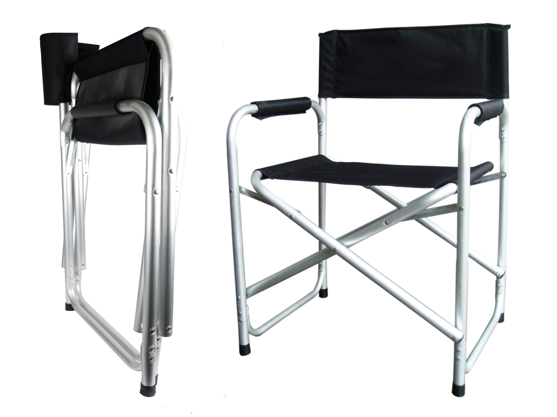 ALUMINIUM LIGHTWEIGHT GREEN FOLDING DIRECTORS CHAIR WITH ARMS FOR